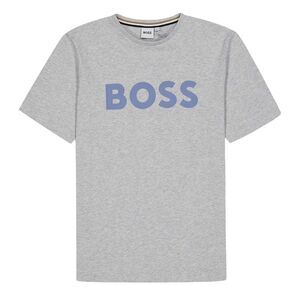Boss Mens Logo Regular T-Shirt / Gray